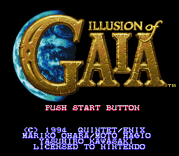 Illusion of Gaia (USA) Title Screen
